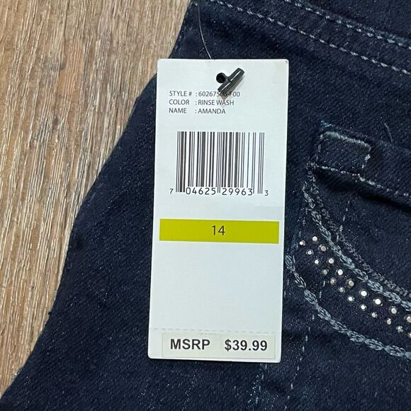 Gloria Vanderbilt Amanda Dark Wash Women 14 Classic Fit Tapered NWT Jeans - Picture 5 of 13